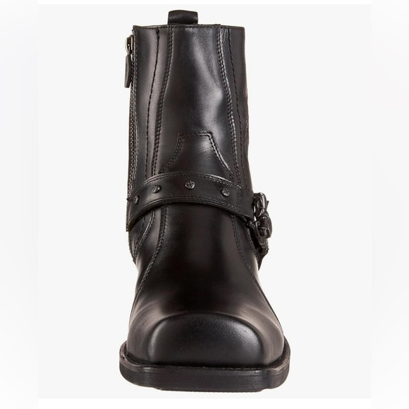 MARK NASON Coolest Black Leather Biker Moto Ankle Boots Cross Studded Skulls 8 - Picture 5 of 15